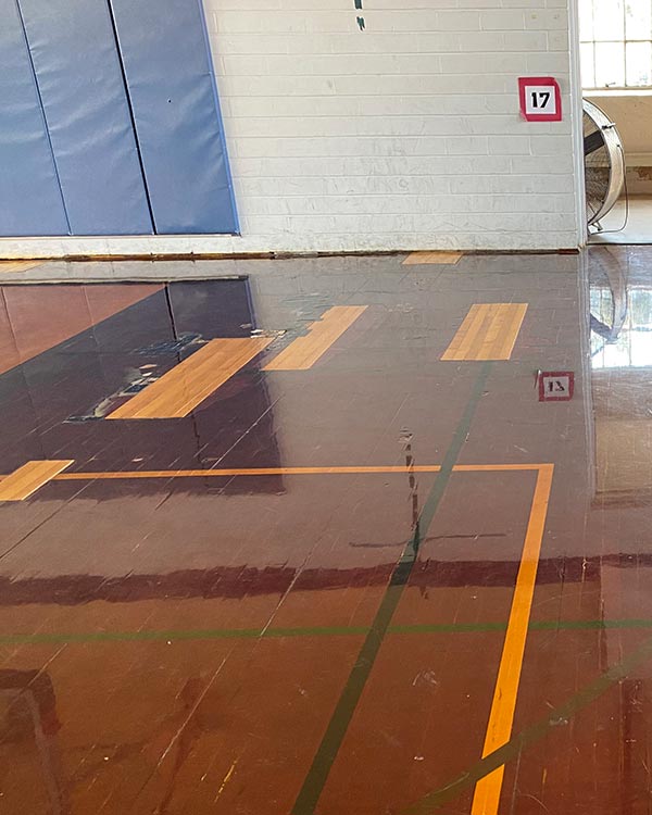 sports floor repair does not match