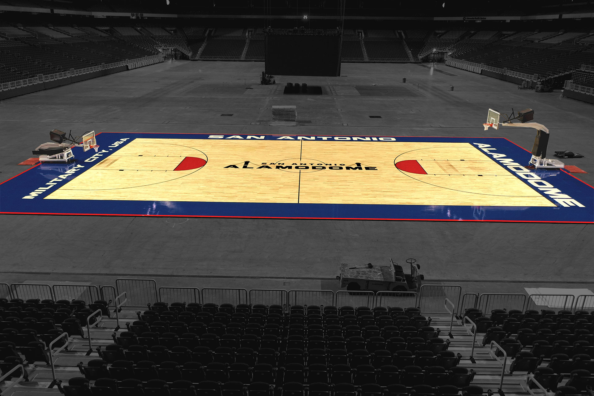 alamodome full court installed
